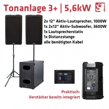Tonanlage 3+ | QSC K12 + KS212 | 5600W (aktiv)
