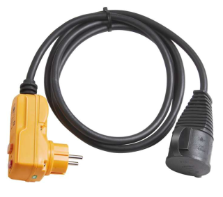 Schukoadapterleitung IP44 mit FI | gelb