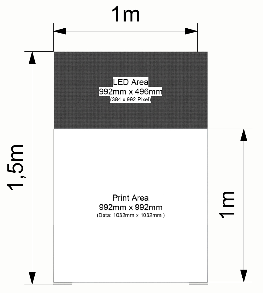 Aluvision Konstruktion | LED-Stele mit Print 1,0m x 1,5m