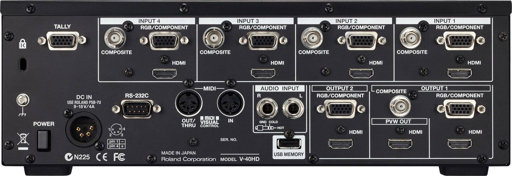 Roland | V-40HD | Videomischpult | 4x HDMI In, 2x HDMI Out, 1x PVW
