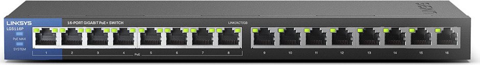 Linksys | LGS116P | Netzwerkswitch | 16port | Gbit PoE+