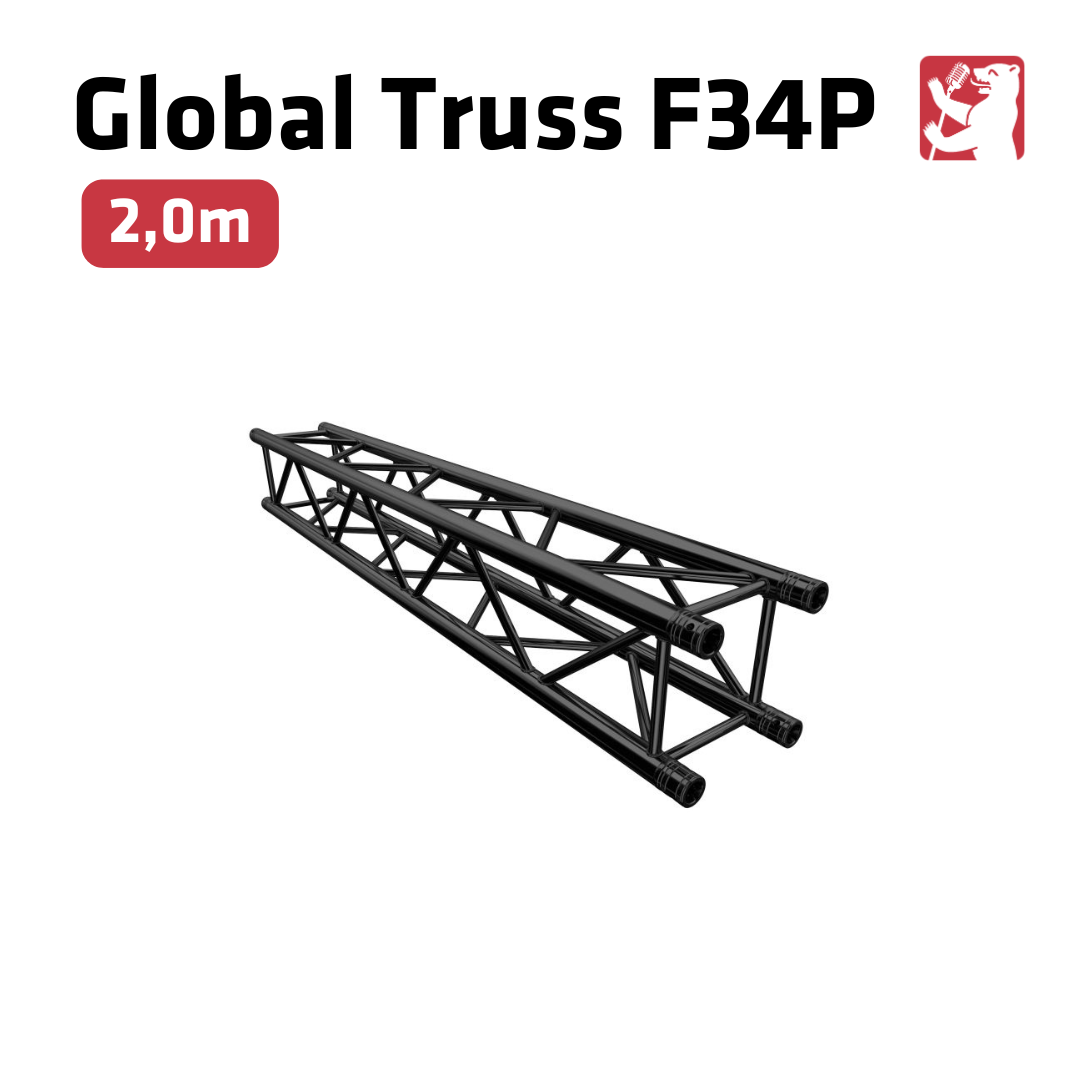 Global Truss | F34P-B | 2m | schwarz