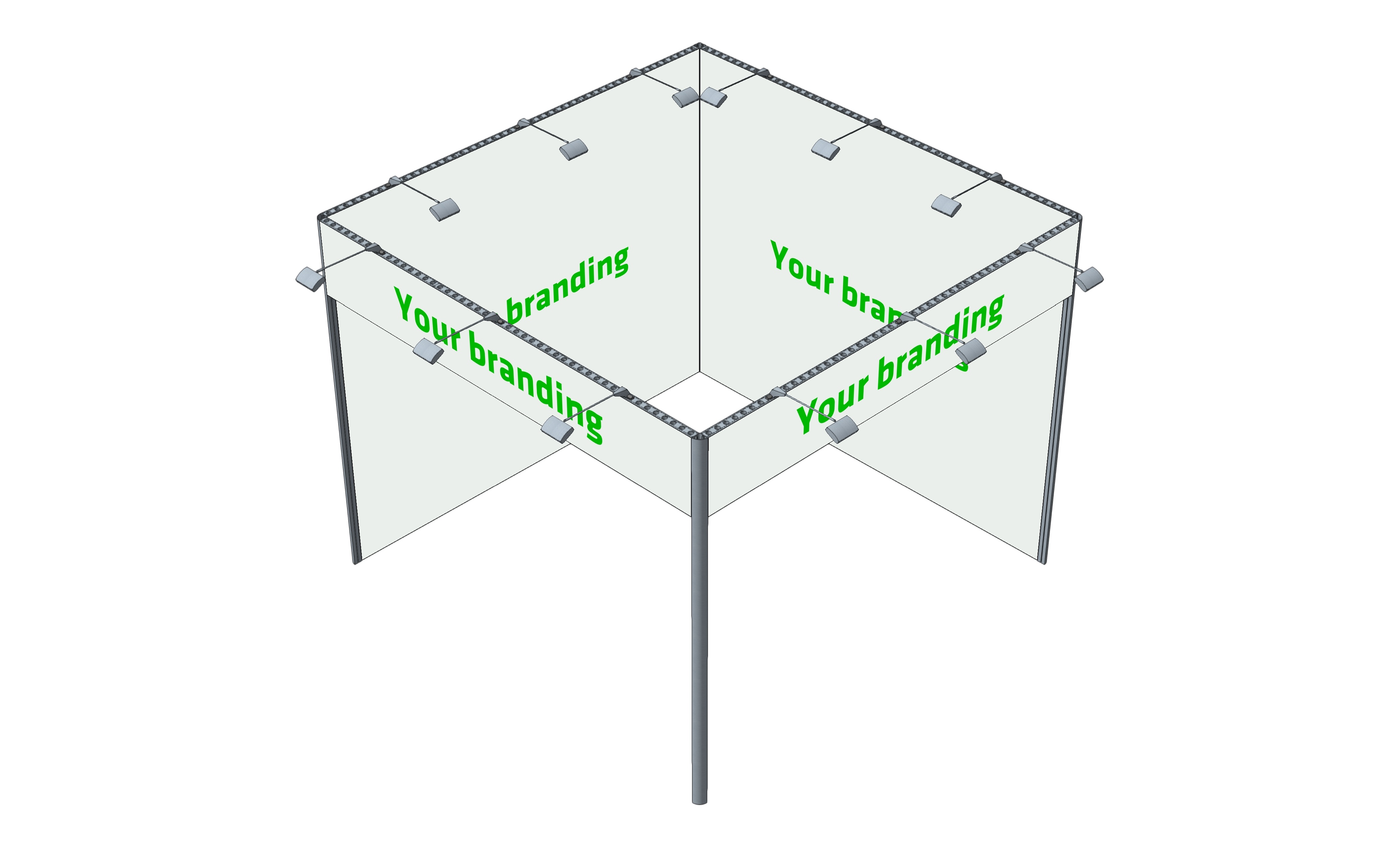 Messestand COMPLETE L | 3m x 3m x 2,5m mit Banner