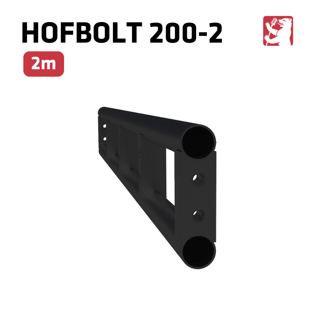 HB Rohr Hofbolt 200-2 | schwarz | 2m