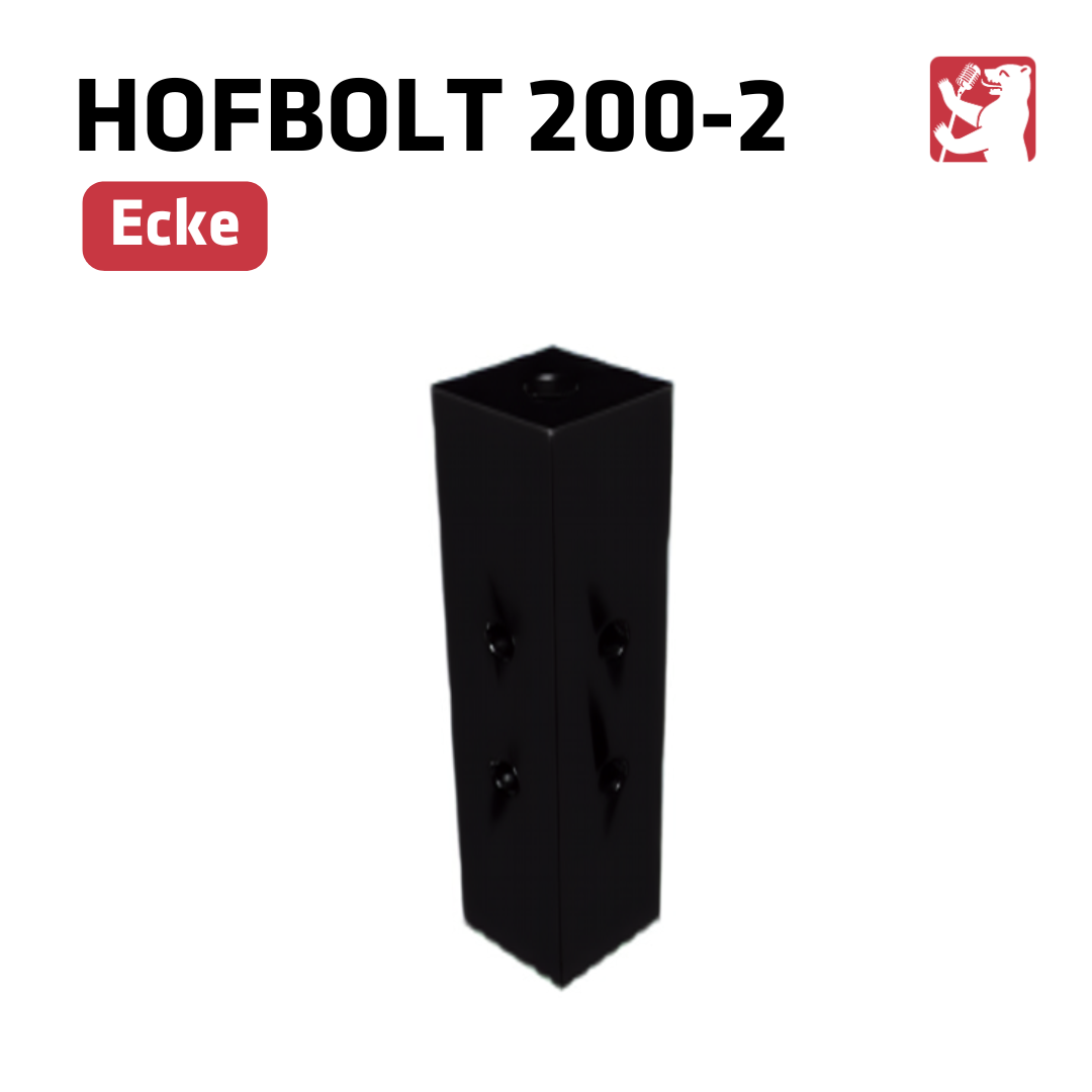 HB Rohr Hofbolt 200-2 | schwarz | Eckverbinder