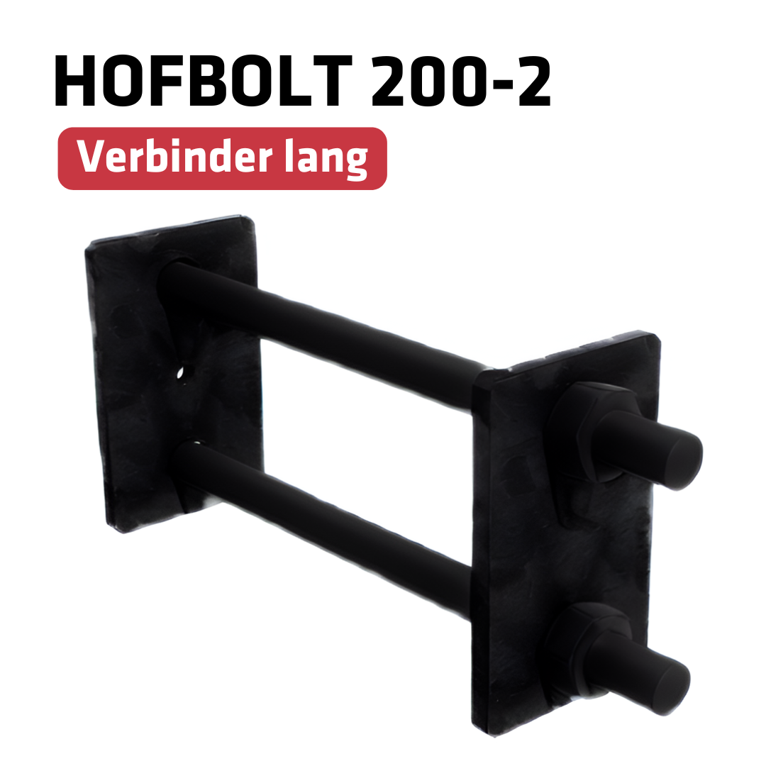 HB Rohr Hofbolt 200-2 | schwarz | Schraubverbinder lang