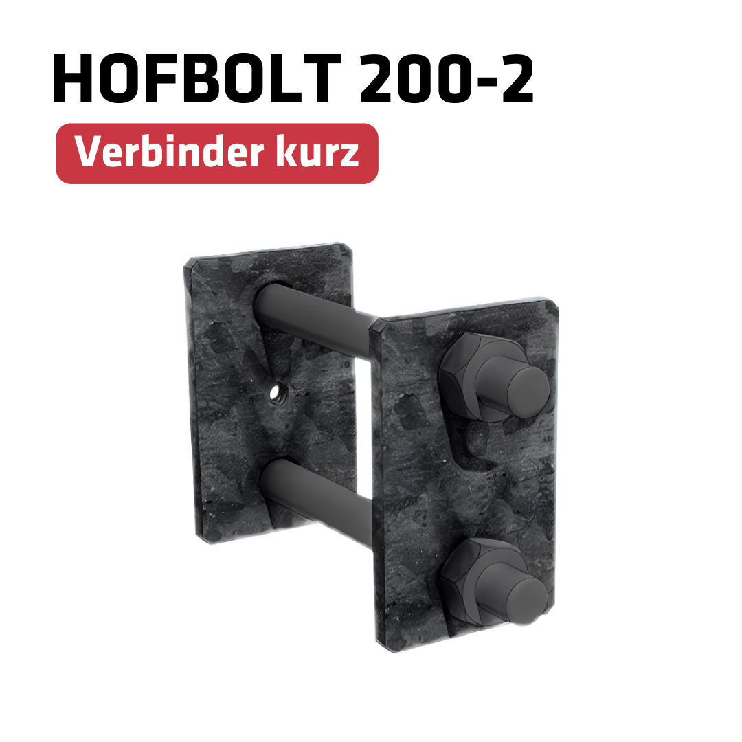 HB Rohr Hofbolt 200-2 | schwarz | Schraubverbinder kurz