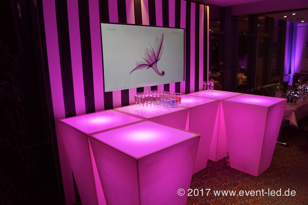 eventLED | Stehtisch "Conic" | 110x70x70cm | weiß