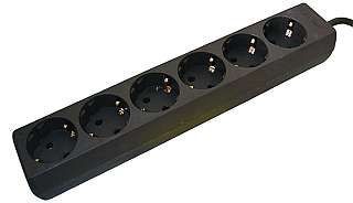 Schuko | 6er-Verteiler | schwarz
