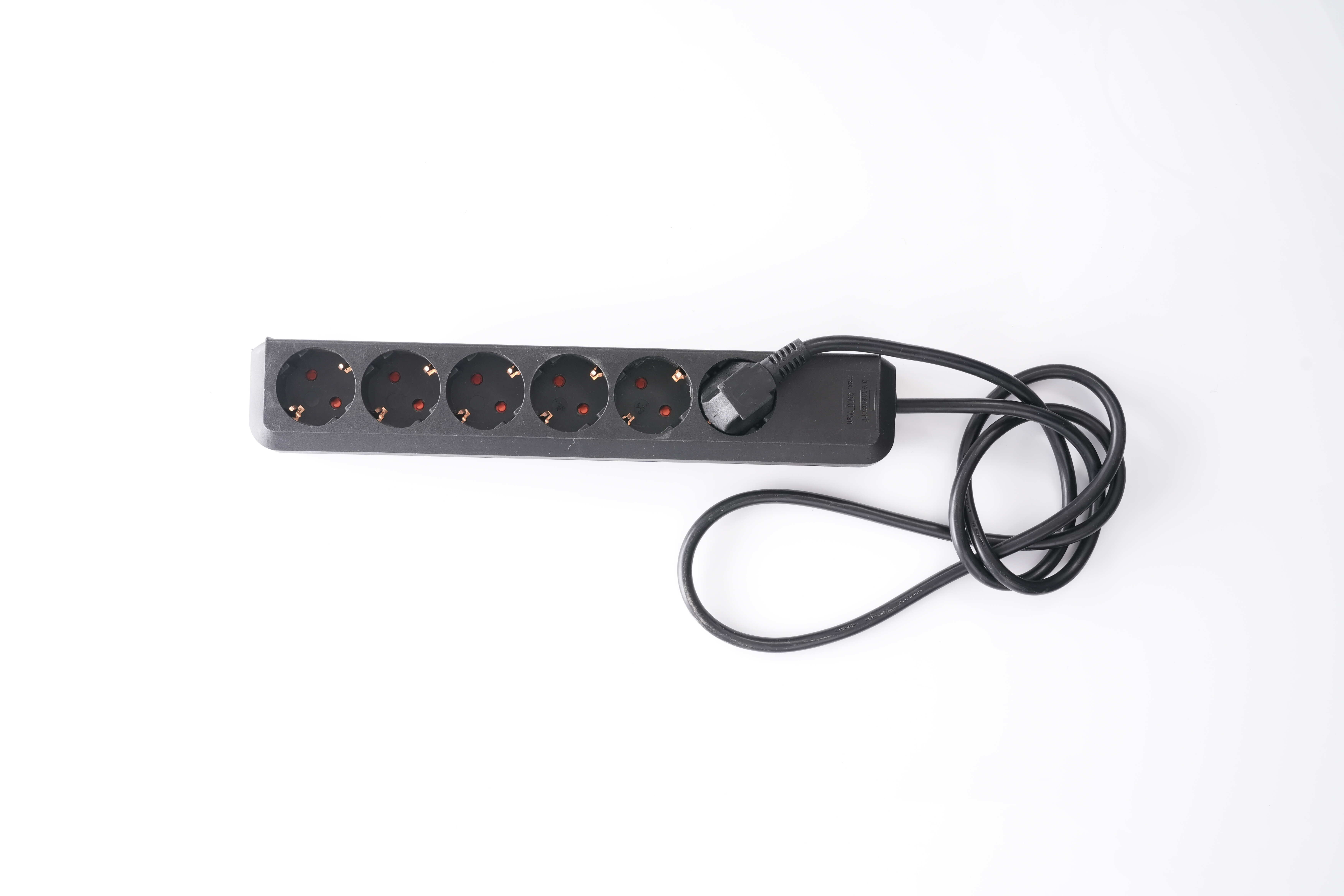 Schuko | 6er-Verteiler | schwarz