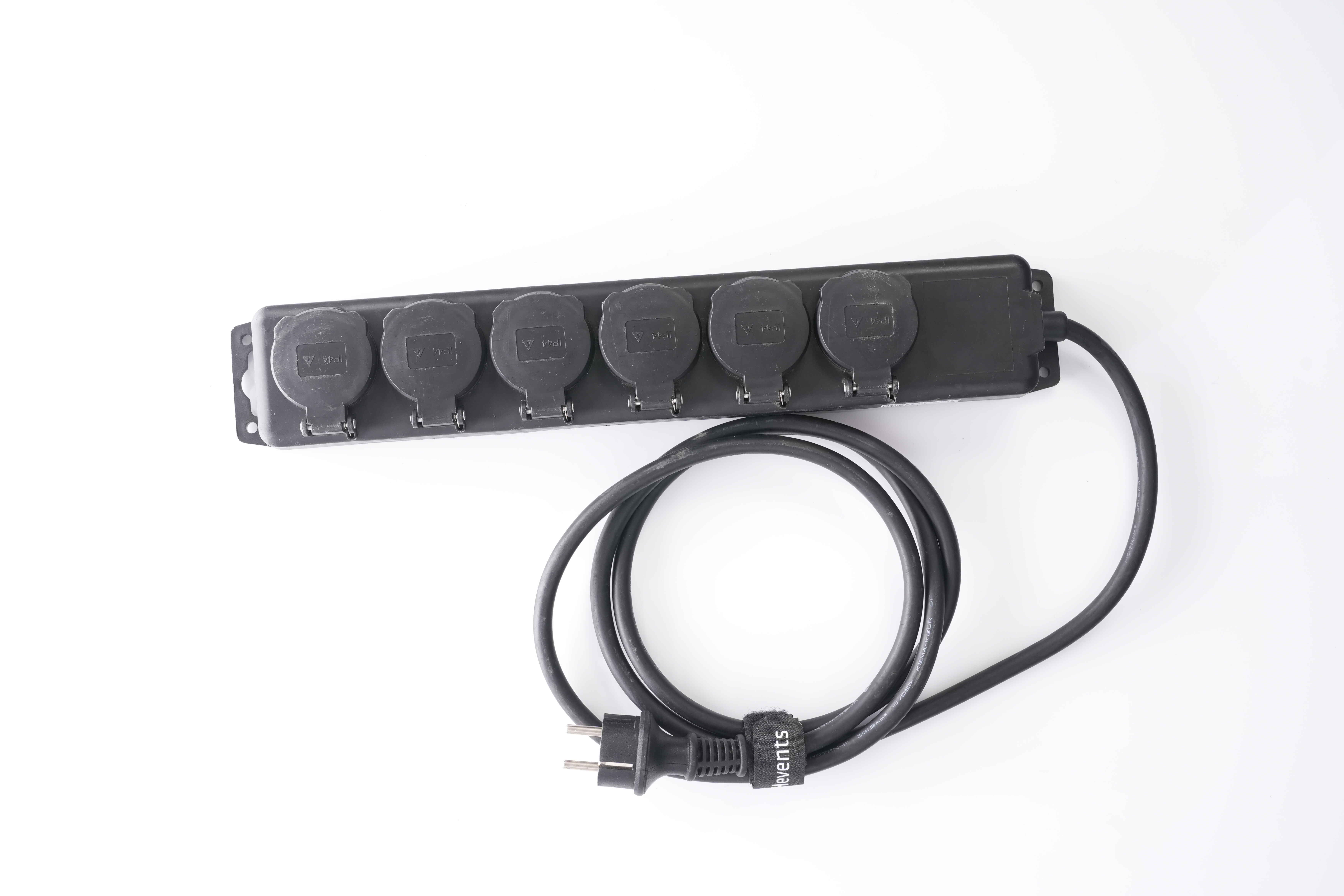 Schuko | 6er-Verteiler Outdoor IP44 | schwarz