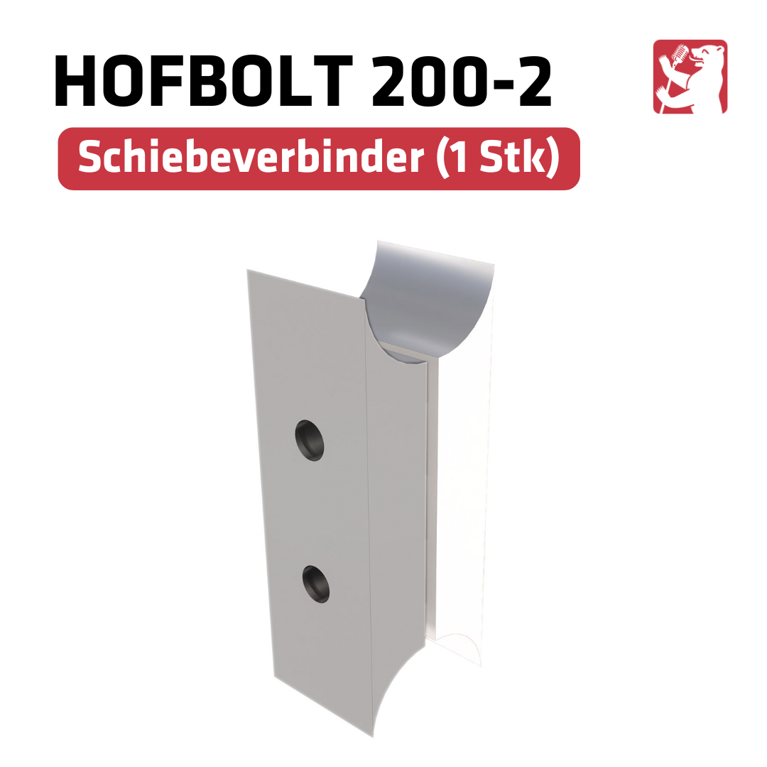 HB Rohr Hofbolt 200-2 | silber | Schiebeverbinder